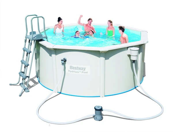 56563 Bestway 300*120cmHYDRIUM бассейн 10x12' круглая рама плавательный бассейн для семьи открытый над землёй бассейн плюс фильтр лестница коврик