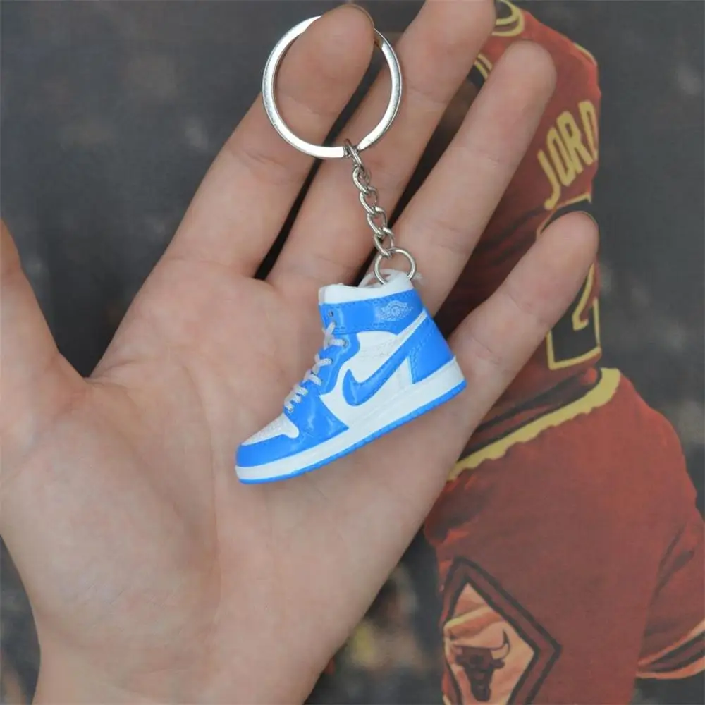 one shoe keychain Дропшиппинг aj1 offwhite Chicago Unc брелок в виде кроссовка Air Jordan 1 3D мини-кроссовки, закрытая спортивная обувь брелок в виде кроссовка s - Цвет: one shoe keychain