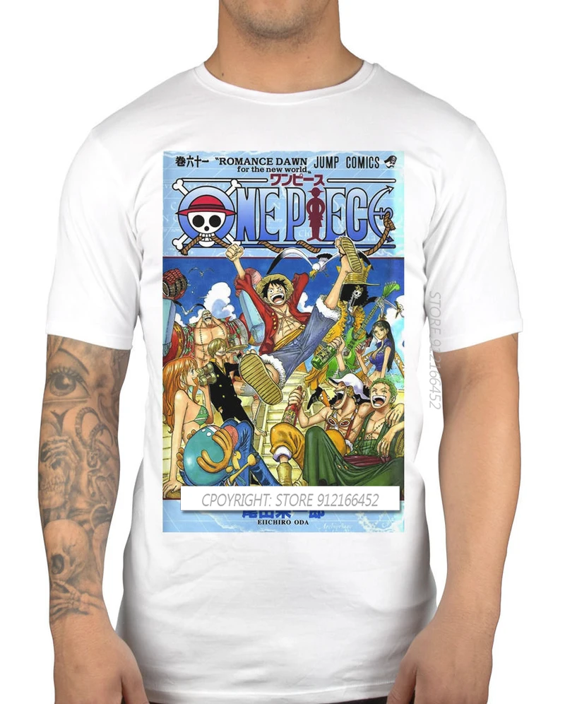 Футболка с рисунком Луффи соломенная шляпа манга летняя хлопковая футболка