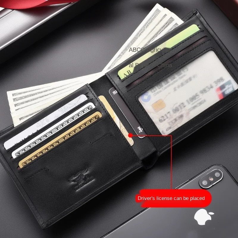 

Men's Wallet 2020 New Short Genuine Leather Youth Wallet Pure Top Layer Genuine Cowhide Soft Multifunctional