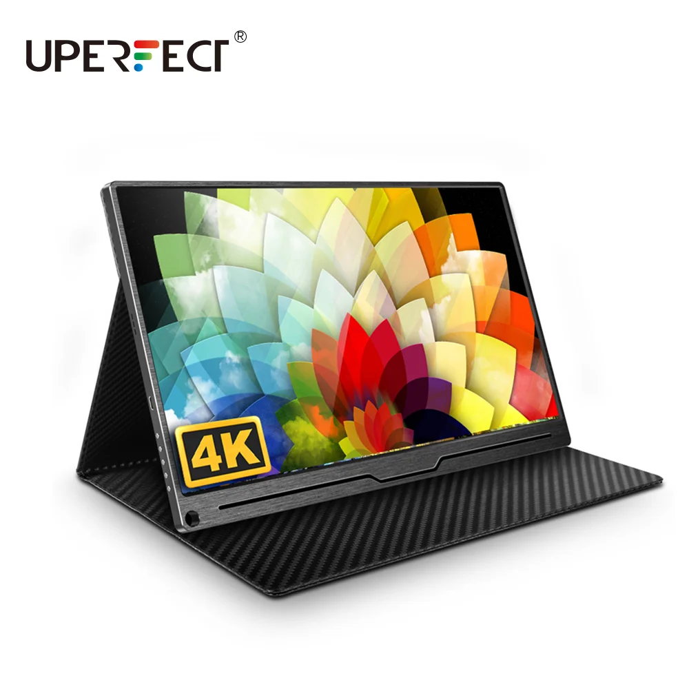 

UPERFECT 15.6" Portable Gaming Display 4K Computer Monitor USB C 3840 x 2160 UHD with Stand Smart Case Eye Care Screen For PC