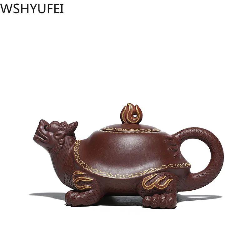 Высококлассный чайник Yixing чайники из фиолетовой глины с черепашкой дракона