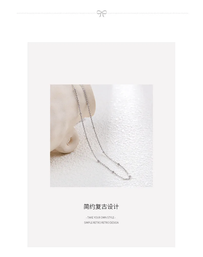 

Harlig sterling silver 925 gold color transfer bead necklace choker for women allergy free fashion jewelry trendy style