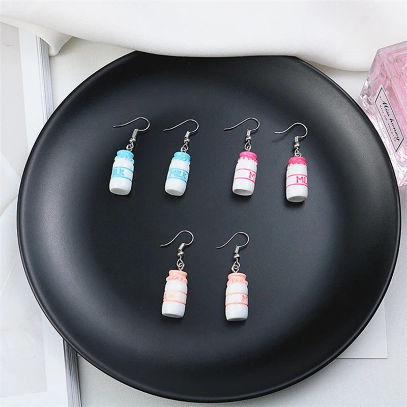 Висячие серьги в Корейском стиле Харадзюку с имитацией молочной бутылки