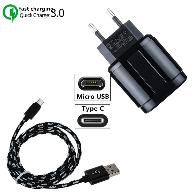 QC 3 0 Type-C кабель для быстрой зарядки синхронизации данных Micro USB Samsung Huawei Honor Xiaomi Sony LG