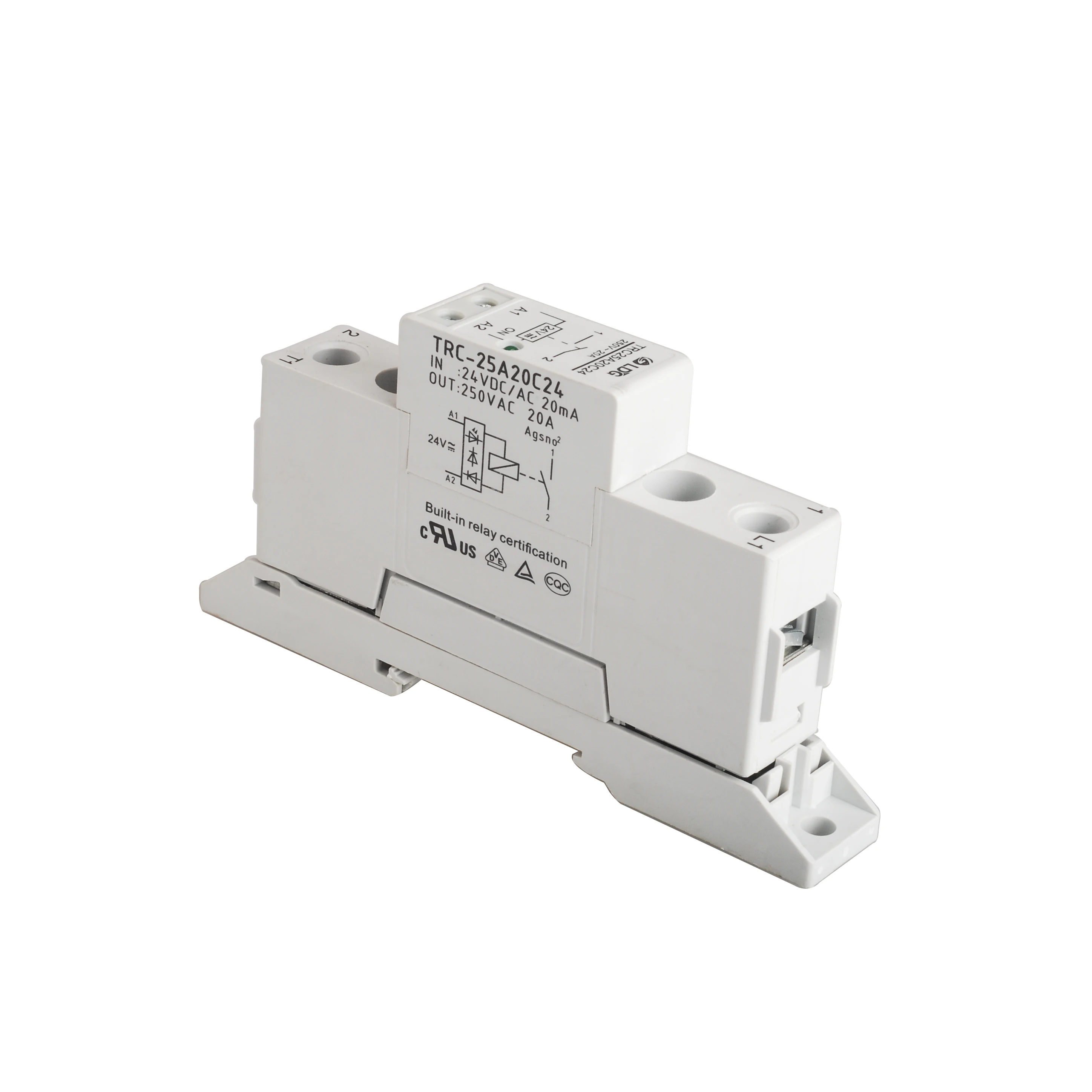 High Power Din Rail Relay 12V 24VDC/AC 20mA Input 250VAC 20A Output Soft Starting Electromagnetic Contact Module | Электронные