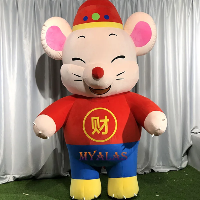 Новогодний милый Косплей-Маус надувная мышь костюм-талисман монстр