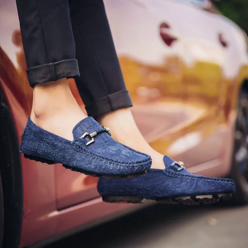 Мужские удобные лоферы Модная мужская обувь без шнуровки Винтажная Уличная на