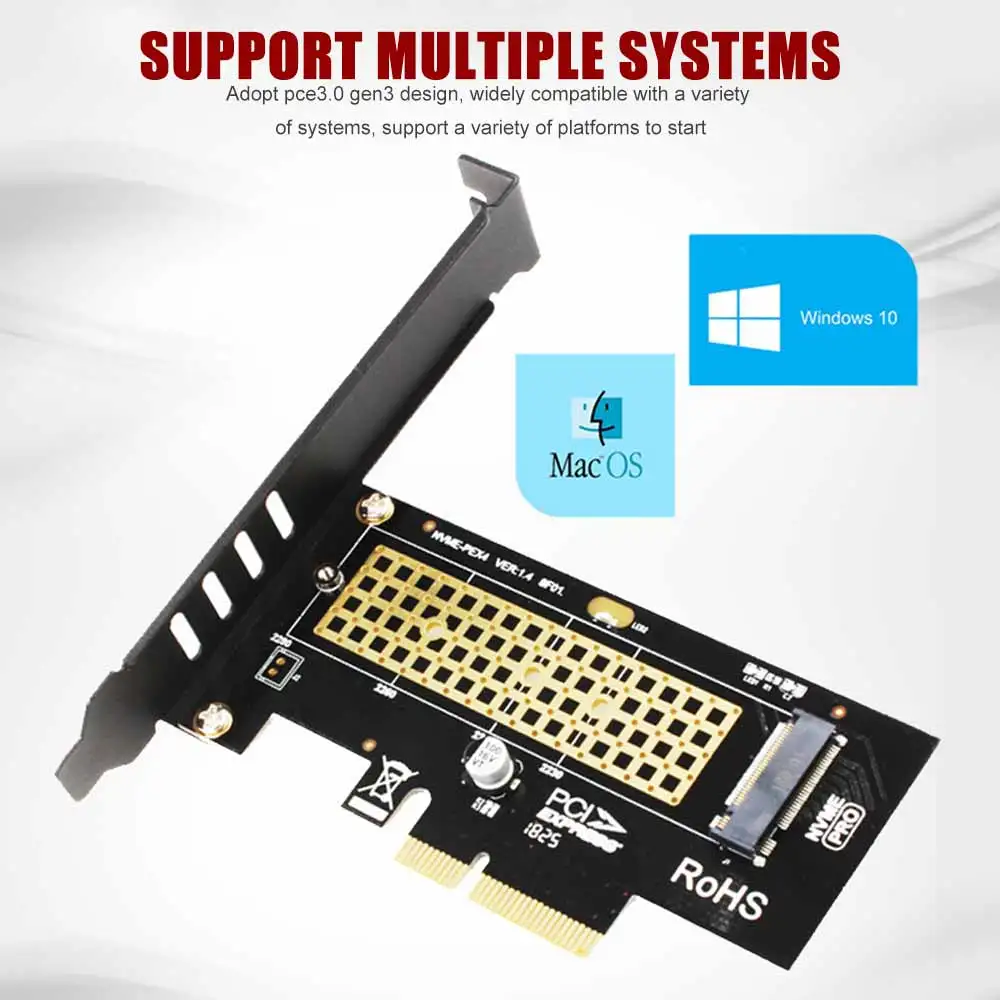 

SK4 M.2 NVMe SSD NGFF TO PCIE X4 Adapter M Key Interface Card Suppor PCI Express 3.0 X4 2230-2280 Size M.2 FULL SPEED Good