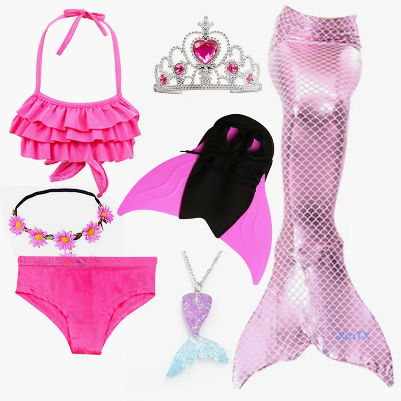 Женский купальный костюм Русалочки бикини с Хвостами и плавниками моноласт для