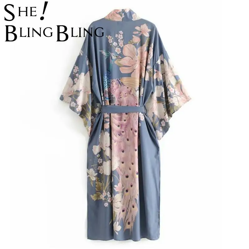 Женская винтажная блузка SheBlingBling Za 2021 в стиле бохо с цветочным принтом и поясом