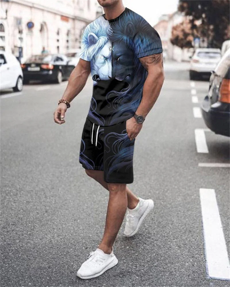 

Men's sportswear 3D printing shorts short sleeve hip hop clothing fashion men's summer sportswear men's sportswear