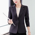 Женская куртка с длинным рукавом, жакет для работы в офисе на одной пуговице, модель B659, 2021
