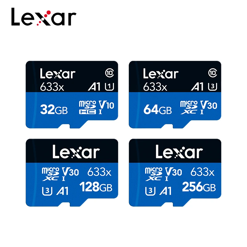 Карта памяти Micro SD Lexar 633x 128 ГБ 256 64 SDXC V30 A1 класс 10 32 SDHC V10 оригинальная карта