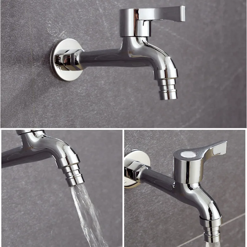 1PCS Wall Mount Washing Machine Faucet Stainless steel Sink Water Tap Single Spout Handle Bibcocks for kitchen Bathroom Hardware |
