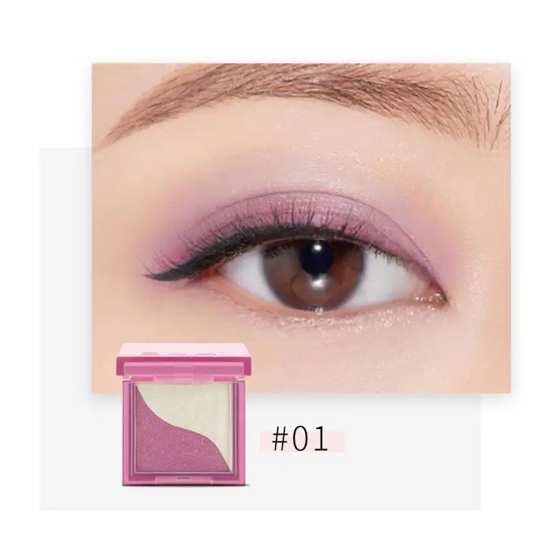 Двухцветные матовые тени для век DNM с кистью перламутровые блестящие не