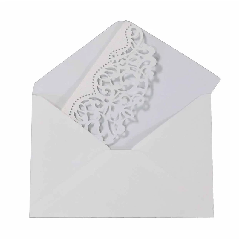 50pcs Hollow Elegant Laser Cut Wedding Invitation Card Greeting Customize Business With RSVP Party Decoration | Дом и сад