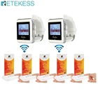 Система пейджера RETEKESS для ресторана, кафе, бара, беспроводная система вызова, настольные карты, пейджеры, 2 приемника часов + 5 кнопок передатчика