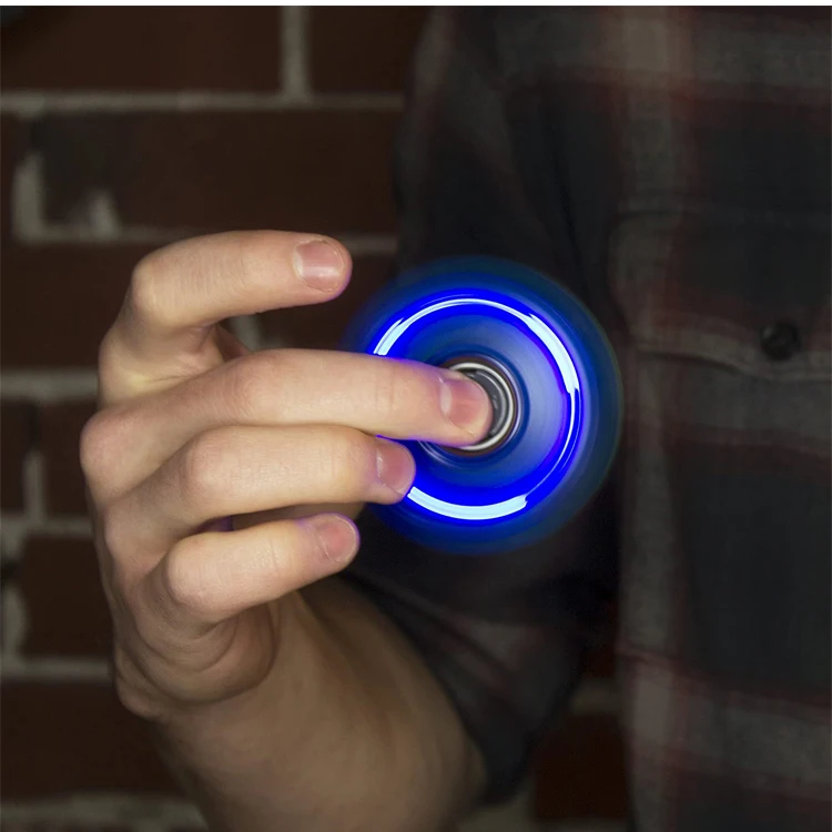 

Three-Leaf Fingertip Gyro with Light Induction Luminous Light Decompression Desktop Children's Toy