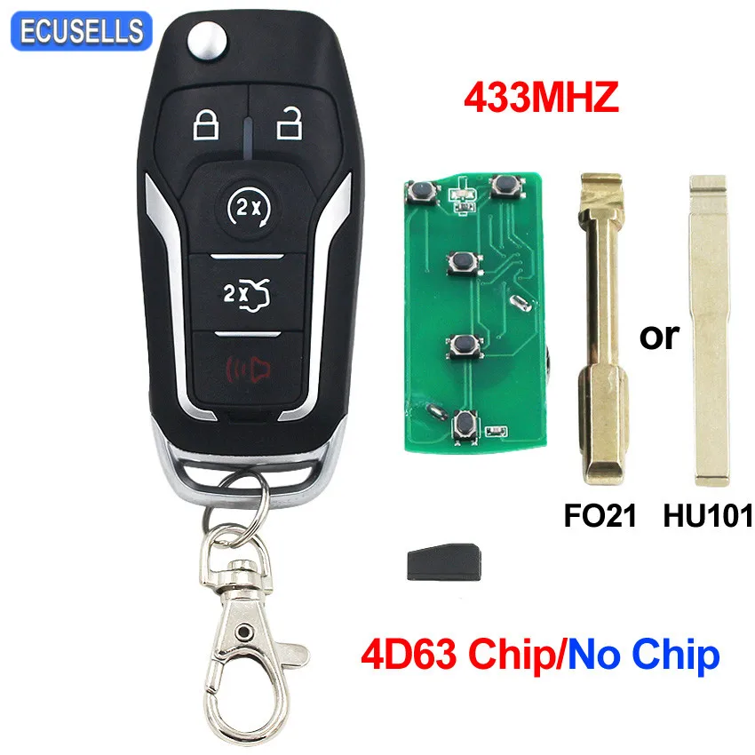 4 + 1/5 кнопочный модифицированный складной дистанционный ключ для автомобиля 433