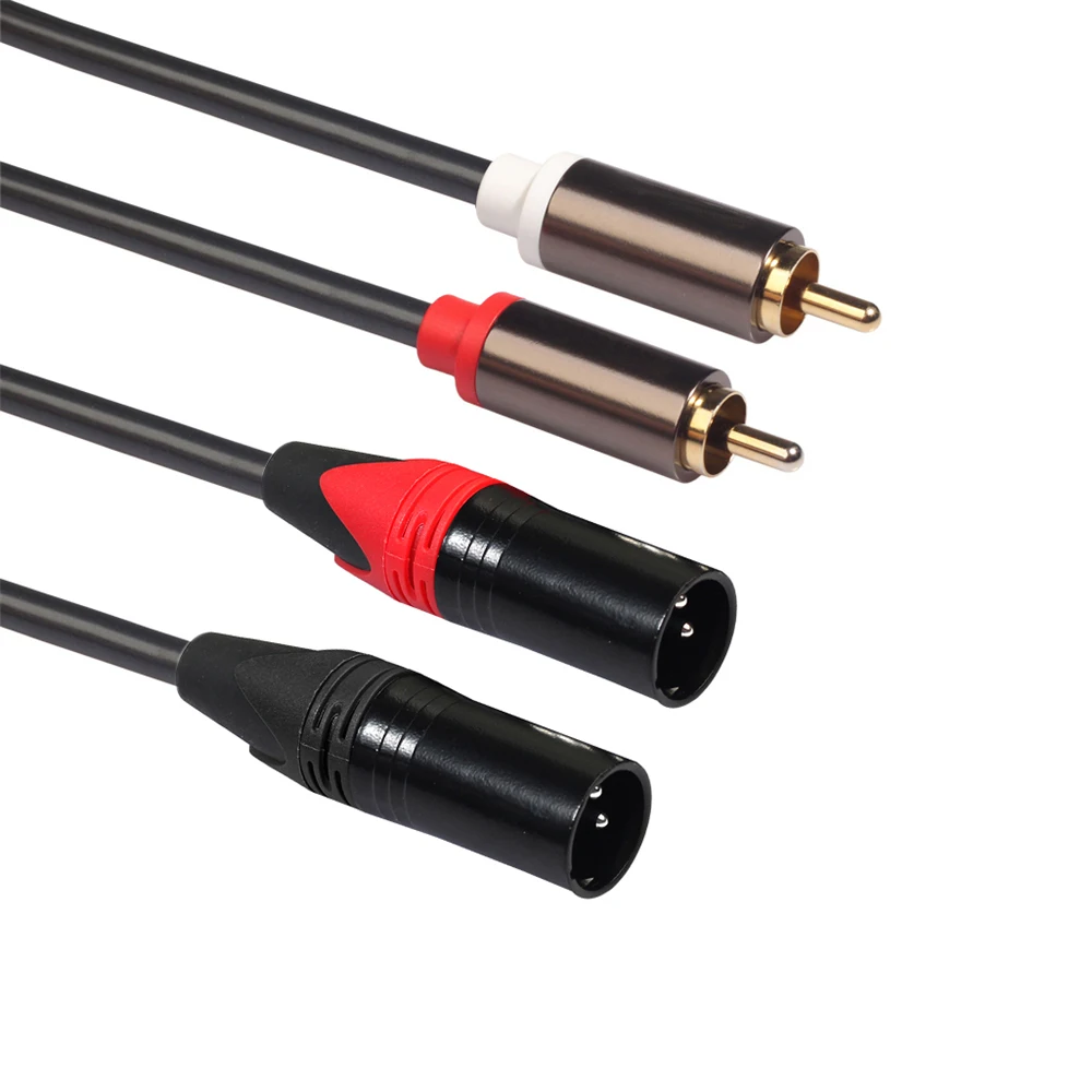 Двойной штекер RCA на разъем XLR 2 Hi-Fi стерео аудио кабель для аудиосоединения