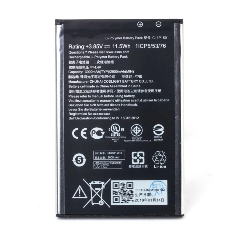 

100% New Battery C11P1501 For ASUS ZenFone 2 Laser 5.5"/6" Zenfone selfie ZE550KL ZE601KL Z00LD Z011D ZD551KL Z00UD 2900/3000mAh