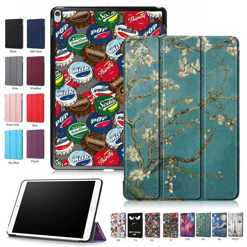 Ультра тонкий трехслойный кожаный чехол подставка с рисунком для iPad Air 3 10 5