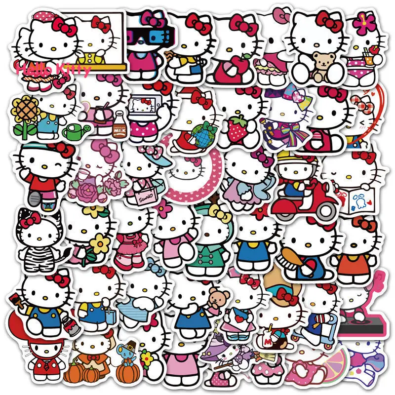 

Hello Kitty Stickers To Decorate The Room Waterproof Sticker Paper Decoration Stickers