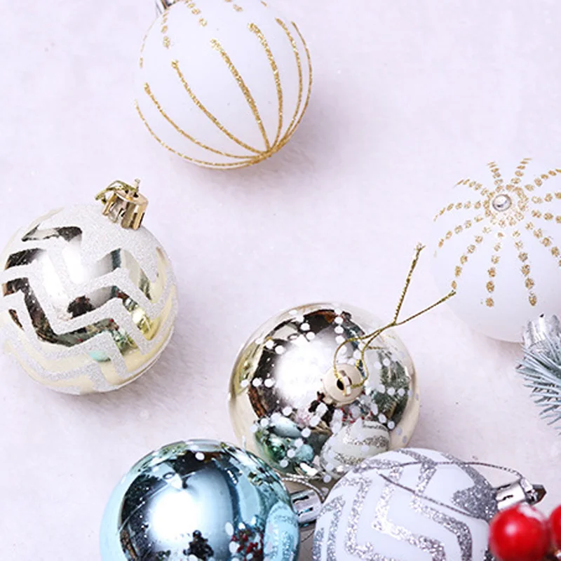 24 шт. Рождественские елочные шары украшения 6 см красочные подарки на новый год