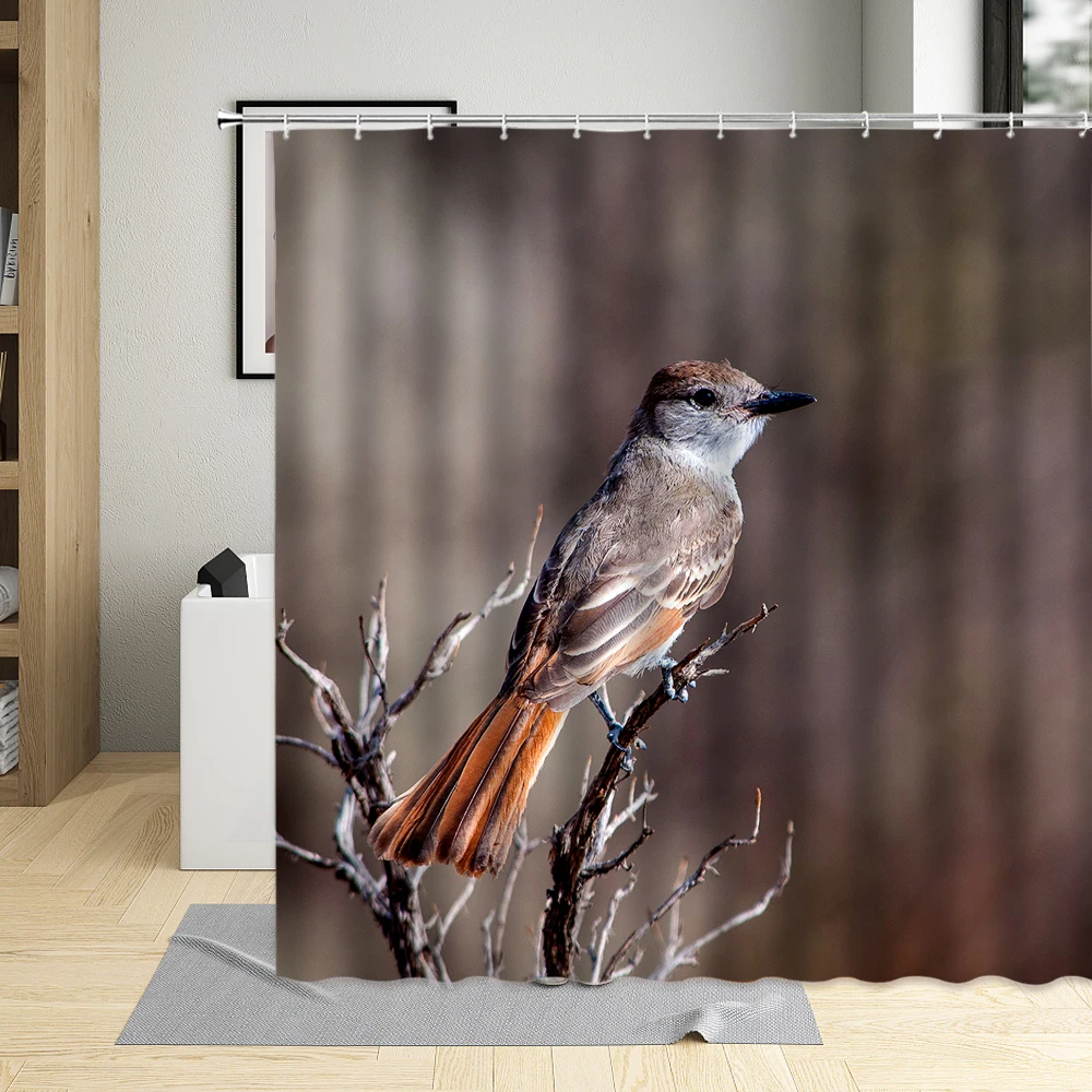 

Branches Bird Inhabit Eagle Seagull Birds Animal Printing Pattern Bathroom Home Shower Curtain Washable Polyester With Hook