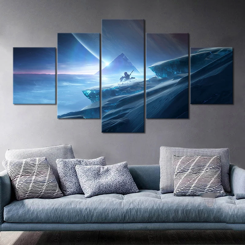 

No Framed Canvas 5Pcs Destiny 2 Beyond Light Video Game Wall Art HD Posters Home Decor Pictures Living Room Decoration Paintings