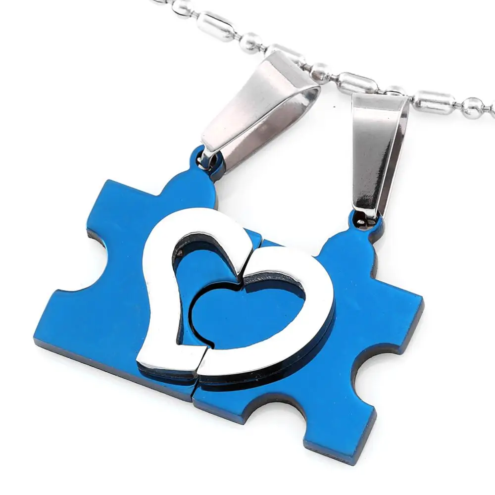 Кулон в виде сердца из титановой нержавеющей стали 2 цвета|pendants for couples|heart pendanttwo