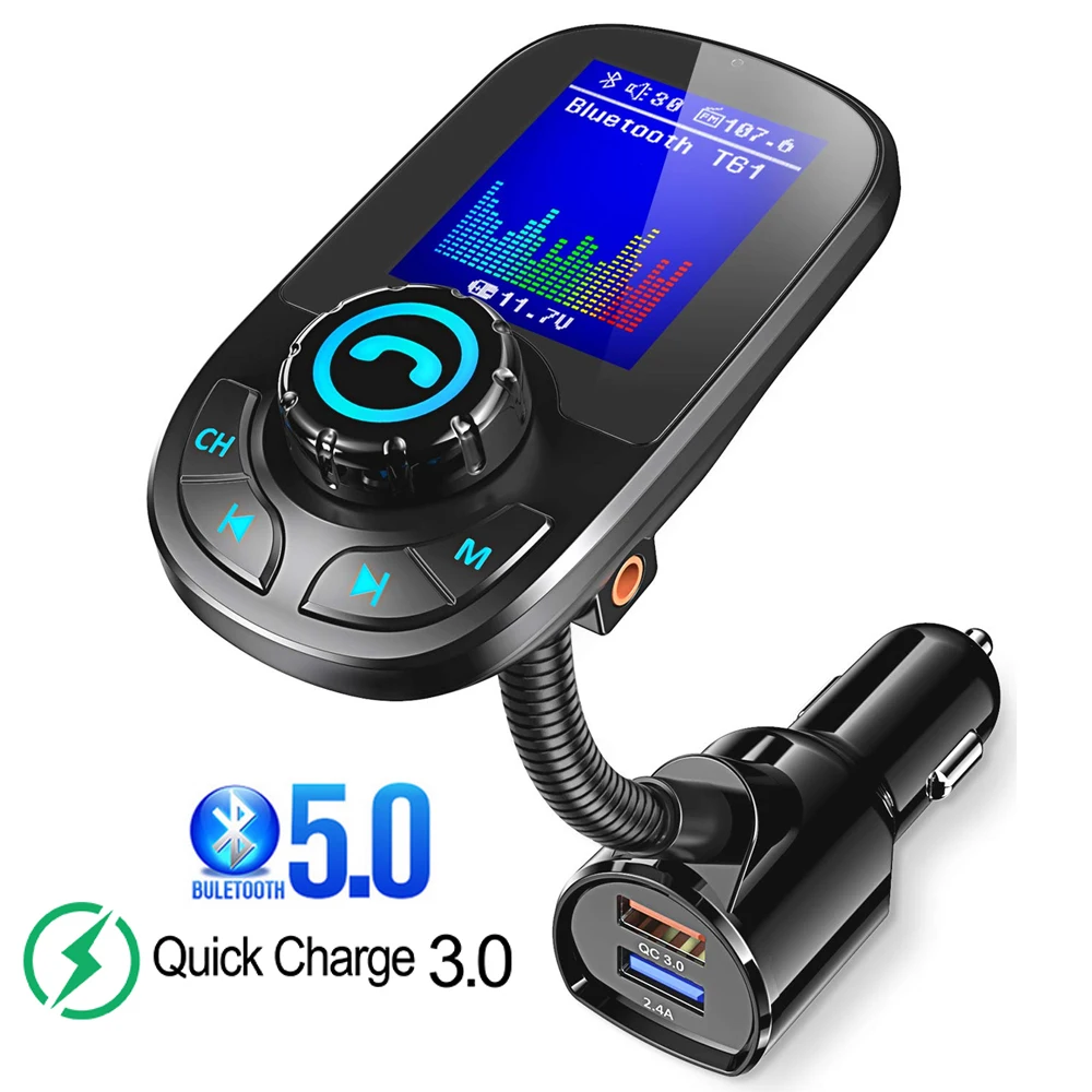 Автомобильный MP3 плеер JINSERTA Bluetooth 5 0 приемник FM передатчик двойной USB QC3.0 зарядное