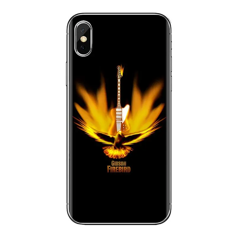 For Samsung Galaxy S3 S4 S5 Mini S6 S7 Edge S8 S9 S10 Plus Note 3 4 5 8 9 Transparent TPU Skin Case Gibson Guitar Music Acoustic |