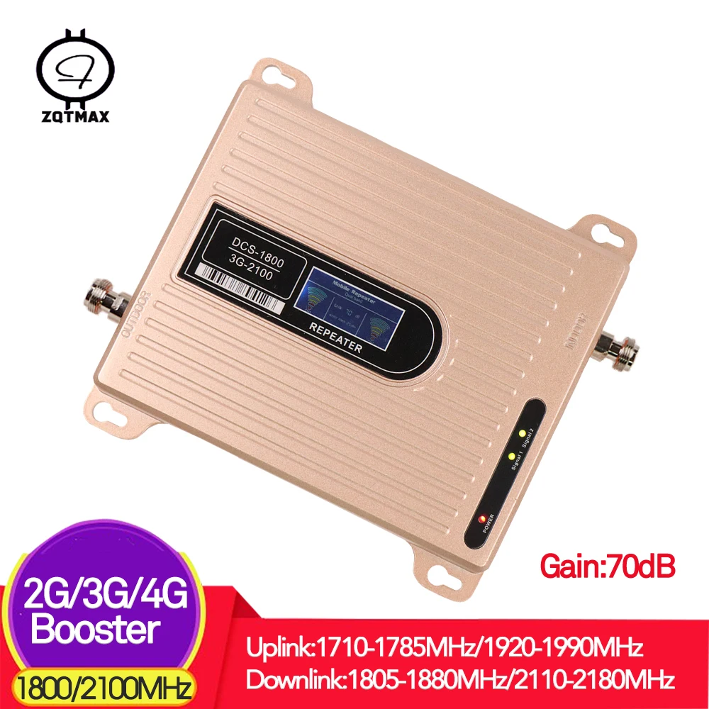 ZQTMAX двухдиапазонный B1 B3 сотовый усилитель 1800 2G 4G lte WCDAM UMTS Интернет 3g повторитель