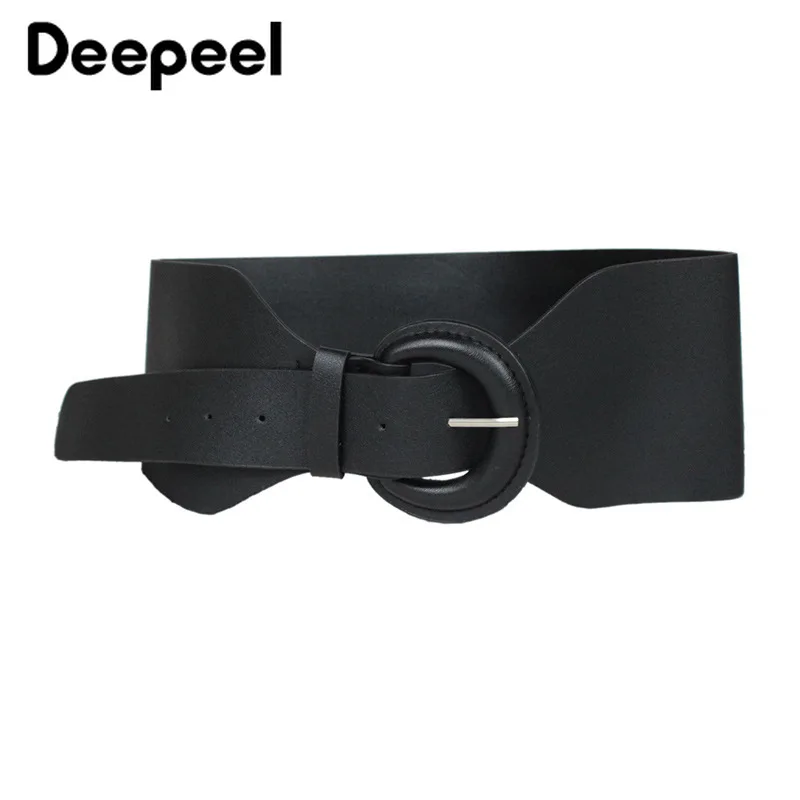 

Deepeel 1pc Women Fashion PU Leather Wide Belt Sexy Waist Cummerbunds with Buckle Ladies Decorative Coat Dress Waistband Corset