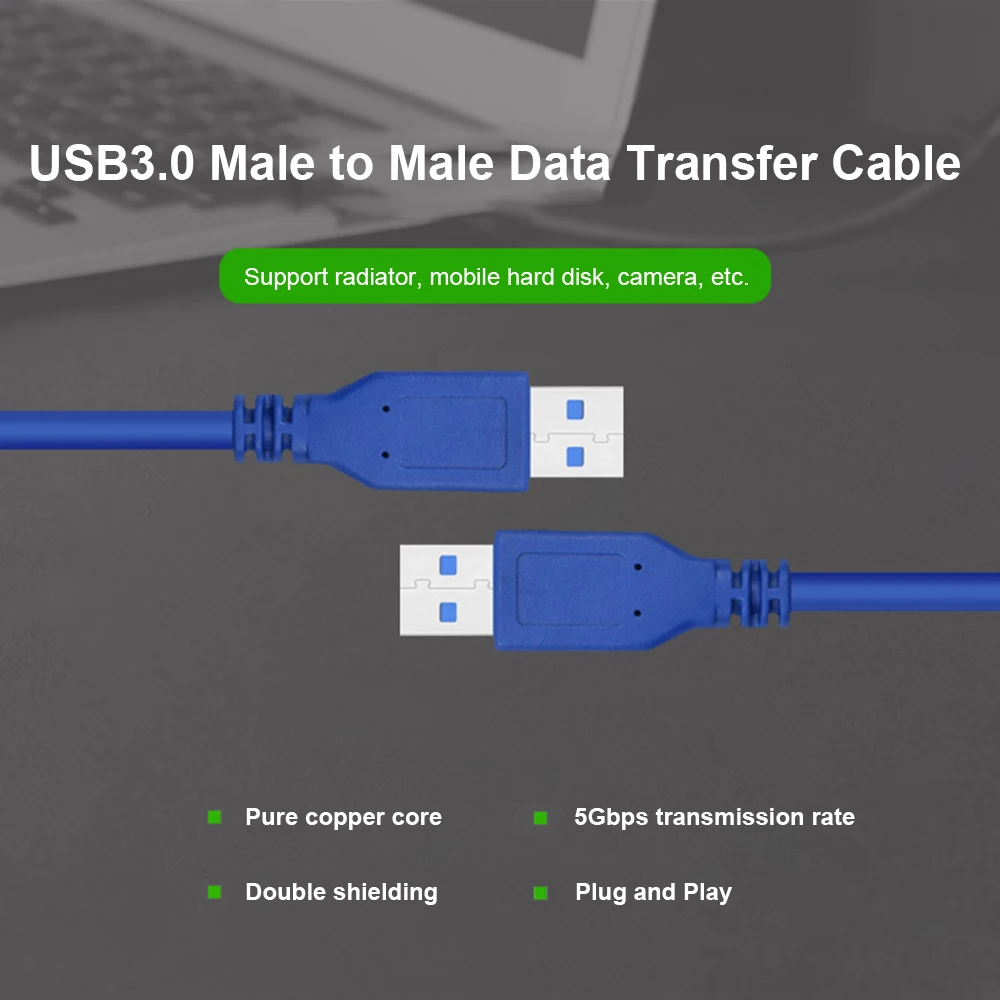 Удлинительный кабель USB 3.0 типа A папа-папа Кабель для передачи данных USB3.0 Шнур 1FT 1