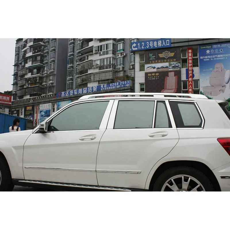 

lsrtw2017 304 stainless steel car window trim for mercedes benz GLK280 GLK300 GLK350 GLK200 GLK 2009-2016 2010 2011 2012 2013