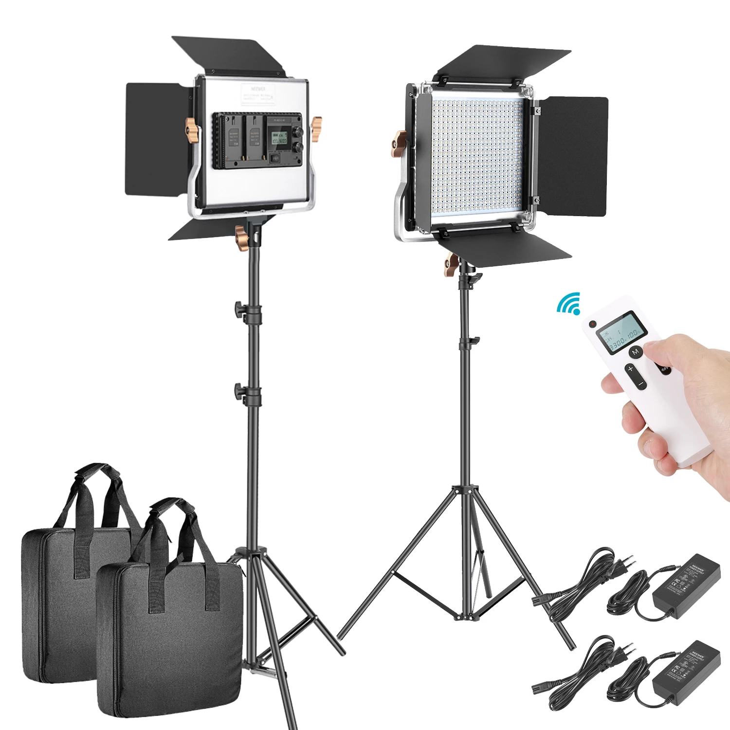 Koop Neewer 2 Packs Geavanceerde 480 Led Video Licht Fotografie Verlichting Kit, Bi-Color Led Panel Met Lcd-scherm, 2.4G Draadloze Afstandsbediening
