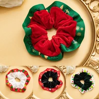 christmas style scrunchies woman autumn winter gentleness accessories soft hair tie simple elastic hair bands flannel hair rope