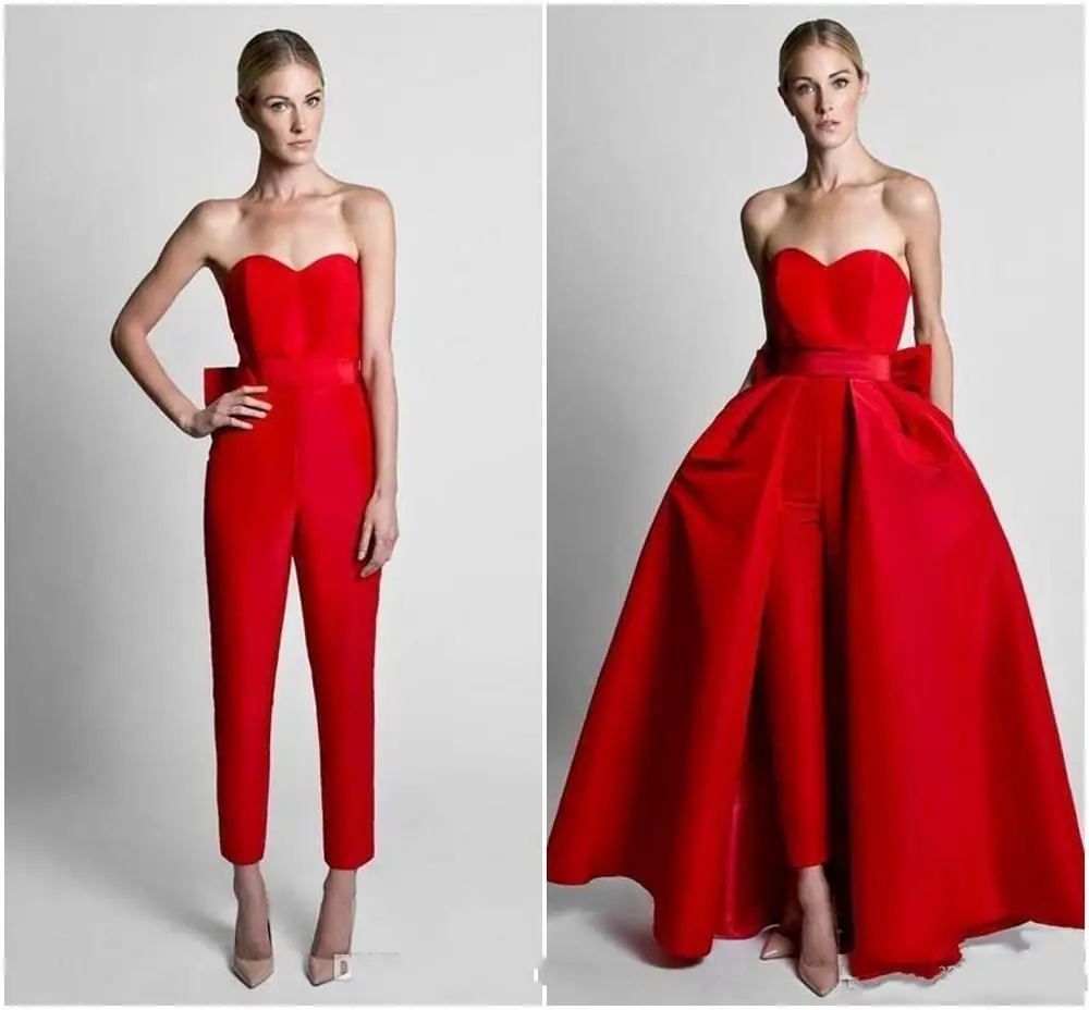 Горячая продажа Krikor Jabotian красный комбинезон Формальные Вечерние платья со