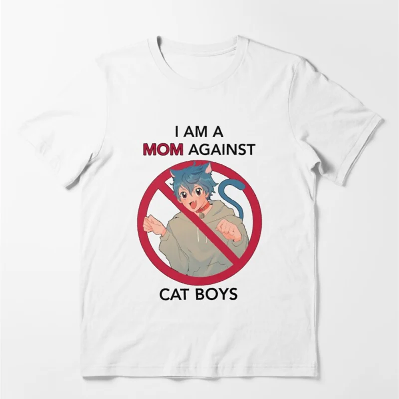 

I Am A Mom Against Cat Boys T Shirt Unisex Kawaii Women Men Top Tee Anime Hipster Funny Cute CatBoys Harajuku Fashion Hot TSHirt