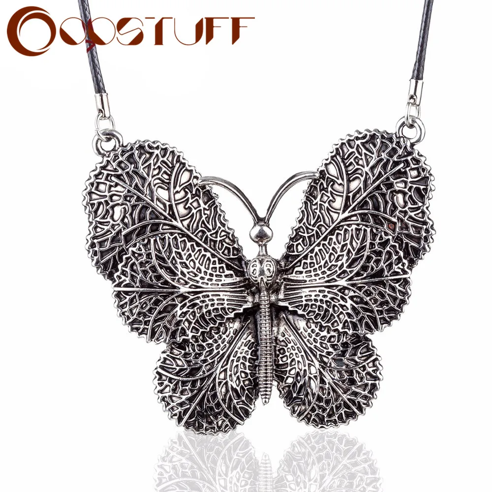 Beautiful Women Jewelry Necklaces Vintage Butterfly Pendant Long necklace women collares mujer choker kolye bijoux femme|Ожерелья с