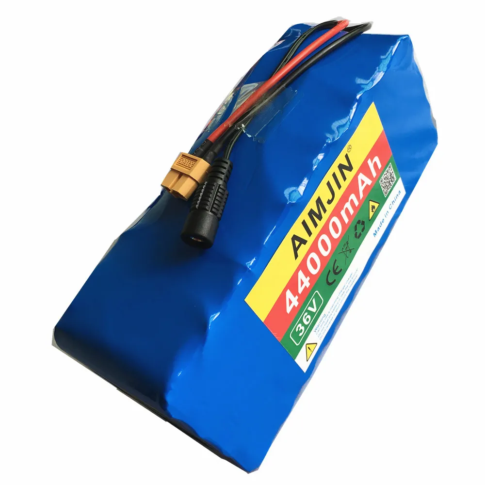 

XT60 Interface 36V Battery 10S4P 44Ah Battery Pack 1000W High Power Battery 36V44000mAh Electric Bicycle BMS + 42v Charger