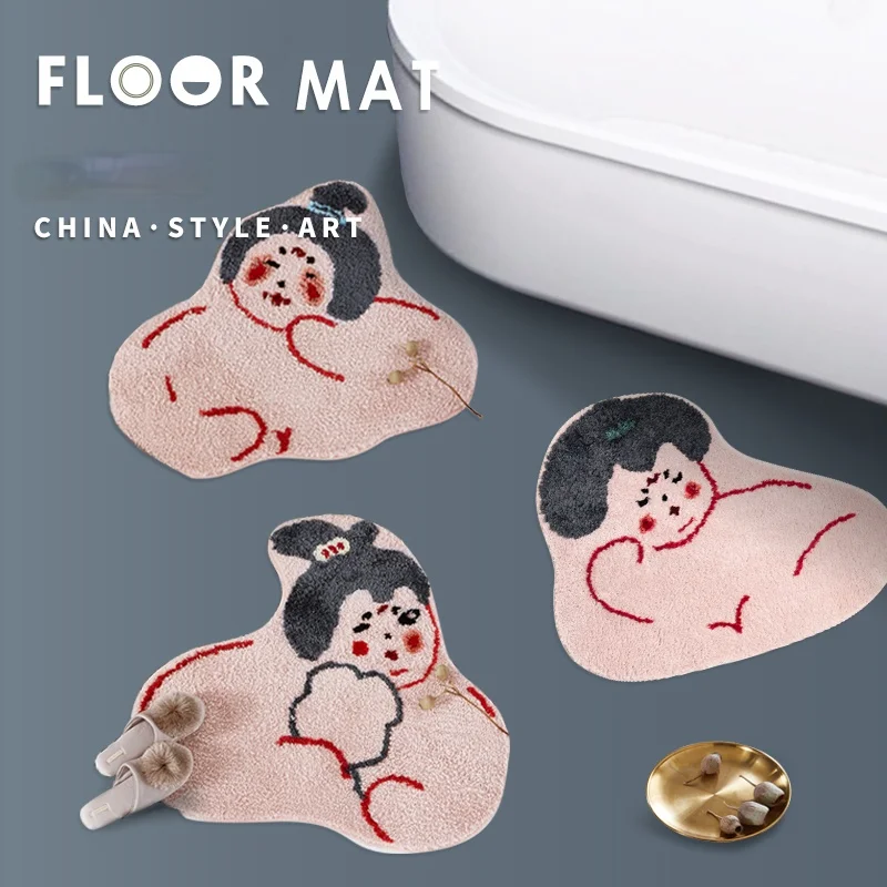 

Cute Cartoon Carpet Rug Kawaii Nordic Bathroom Antiskid Carpet Rug Doormat for Entrance Door Alfombra Living Room Decoration