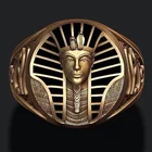 Винтажное бронзовое мужское кольцо в стиле панк египетского фараона, байкерские ювелирные украшения в стиле бохо, хип-хоп, пирамида, Кобра, байкерское украшение