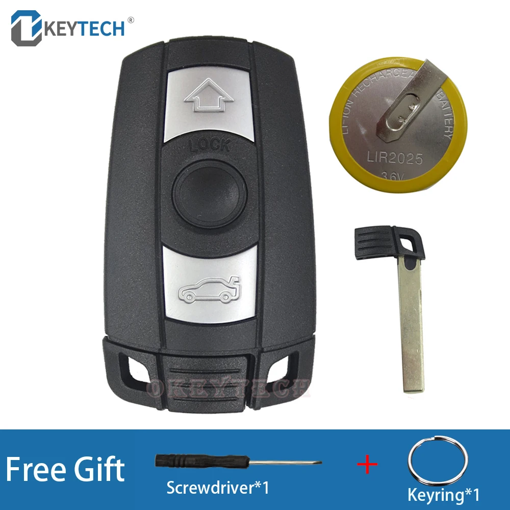 

OkeyTech 3 Buttons Replacement Remote Car Key Shell Case For BMW 1/3/5/6/7 Series E60 E90 E92 E70 E71 E72 E82 E87 E88 E89 X5 X6