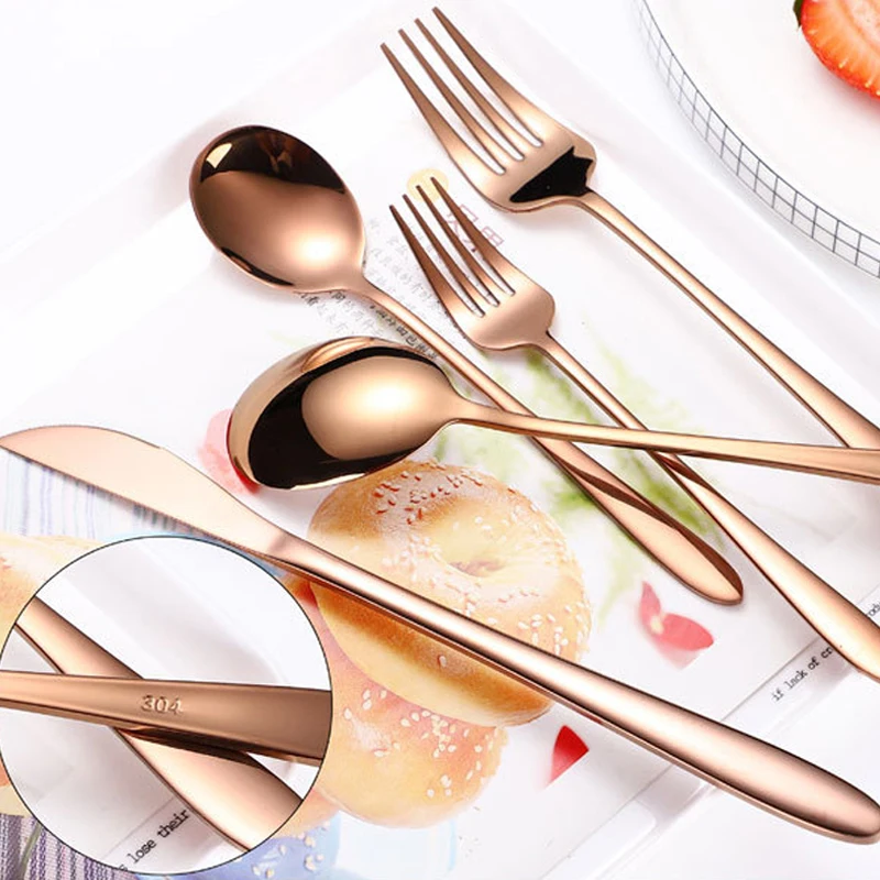 

Dinnerware Set 18/10 Black Stainless Steel Cutlery Knife Fork Spoon Tableware Kitchen Restaurant Wedding Party Silverware Gift