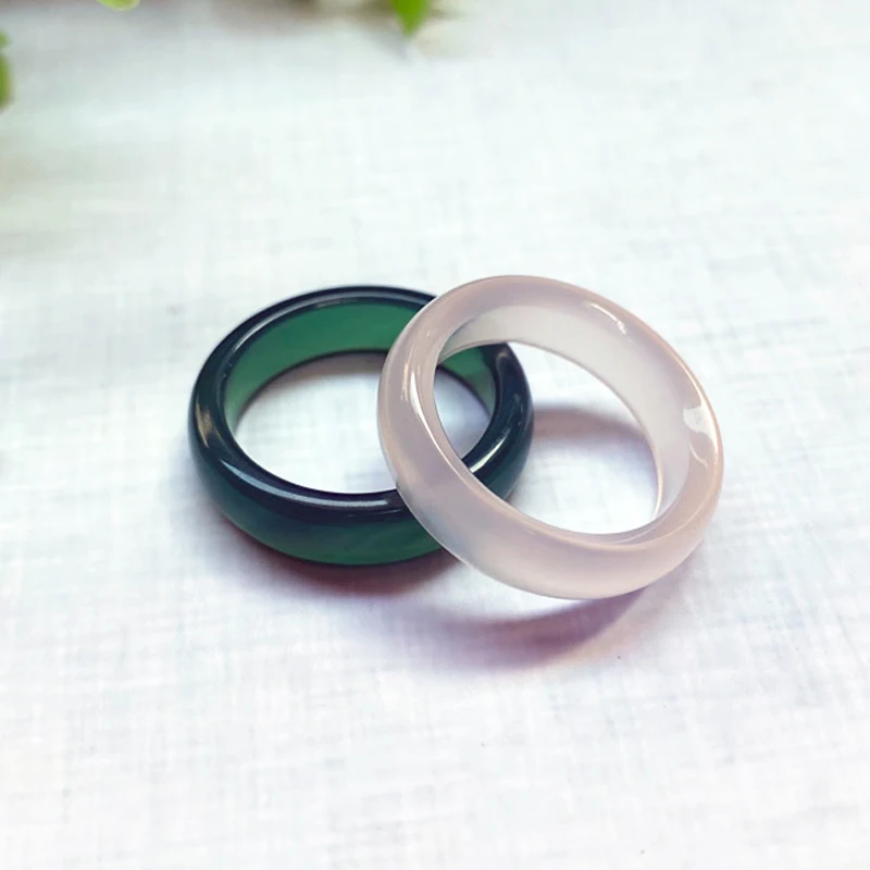 

New Fashion Women Men Multicolor Natural Stone Ring Charm Round Natural Agates Finger Rings Jewelry High Quality Wholesale