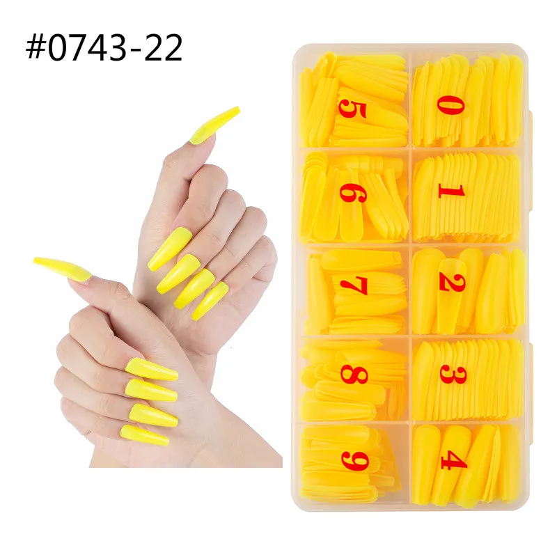 500 шт./коркор. смешанные однотонные накладные ногти для французского балета